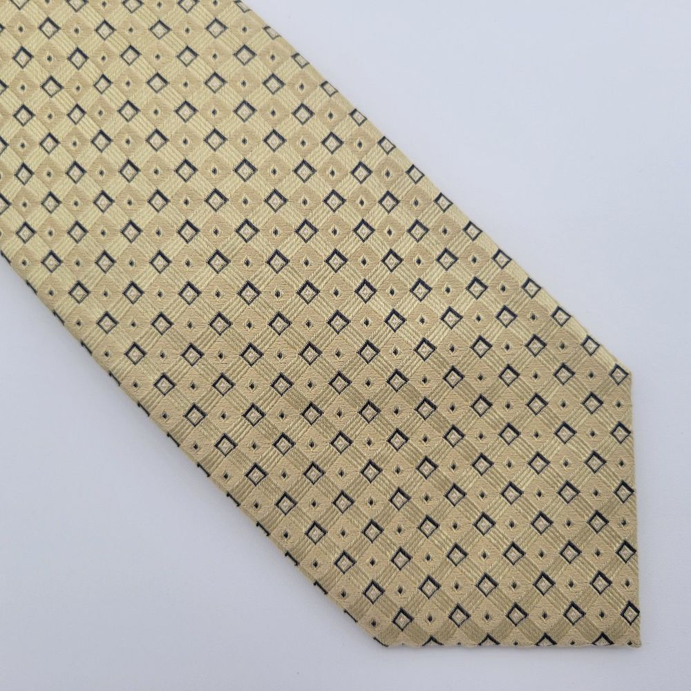 NWOT Federico Bertarelli Men's Yellow Check Silk Tie OS - Picture 1 of 7
